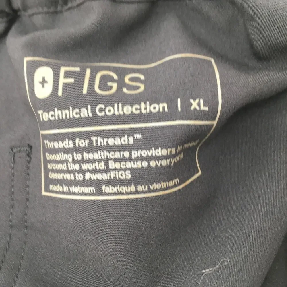 FIGS Mens Pisco Basic Scrub Pants Black Extra Large XL Nursing Medical Workwear